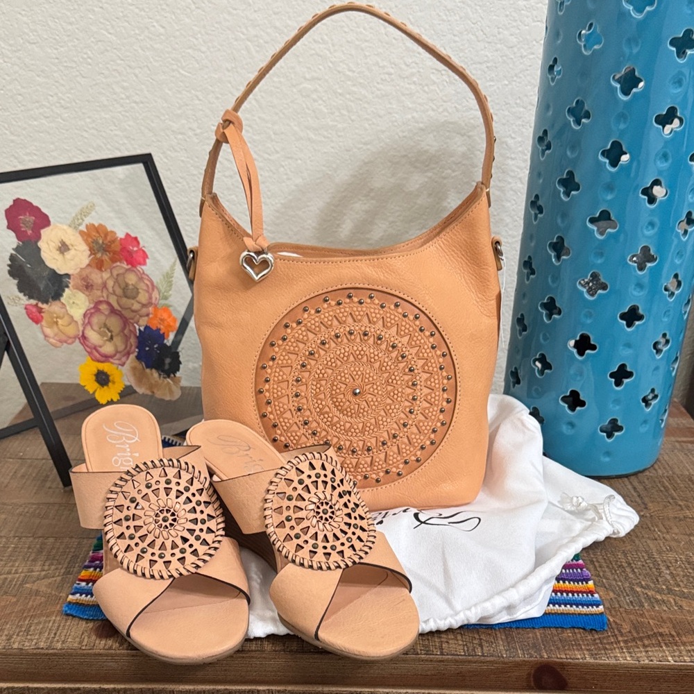 Ferrara (Brighton)  Chic Tan Charlette handbag and Brighton Rive Sandals Set